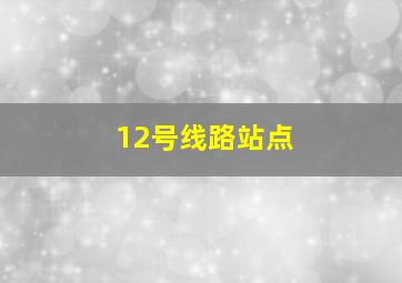 12号线路站点