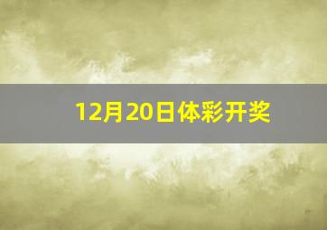 12月20日体彩开奖