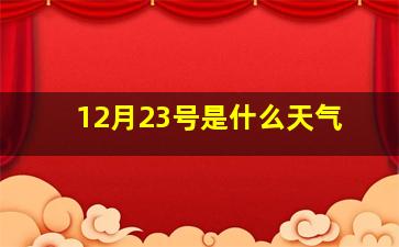 12月23号是什么天气