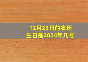 12月23日的农历生日是2024年几号