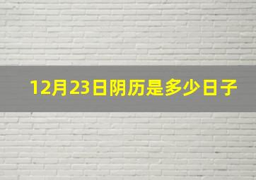 12月23日阴历是多少日子