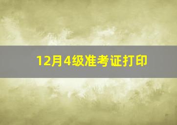 12月4级准考证打印