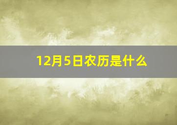 12月5日农历是什么