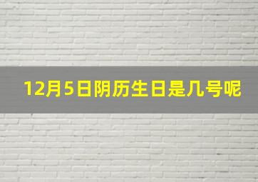 12月5日阴历生日是几号呢