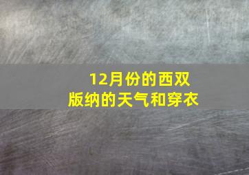 12月份的西双版纳的天气和穿衣