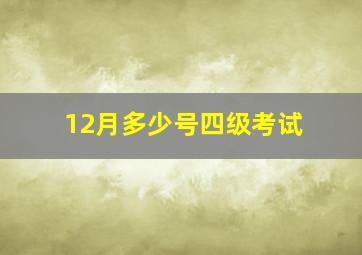 12月多少号四级考试