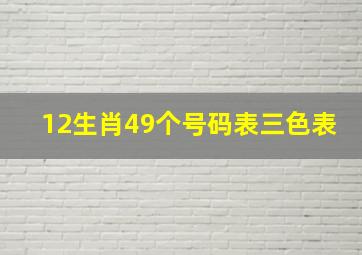 12生肖49个号码表三色表