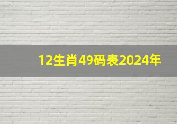 12生肖49码表2024年