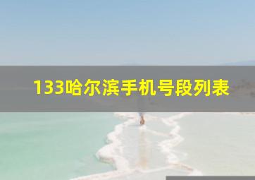 133哈尔滨手机号段列表