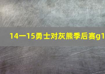 14一15勇士对灰熊季后赛g1