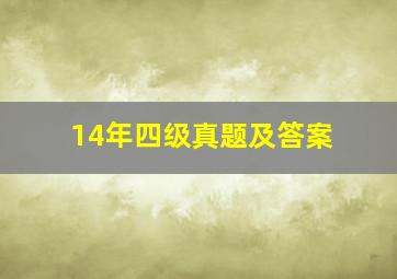 14年四级真题及答案