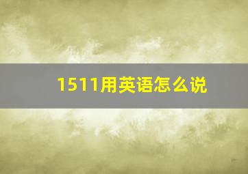 1511用英语怎么说