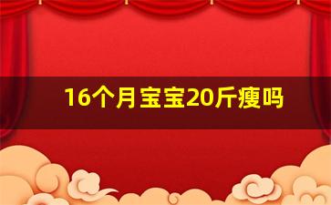 16个月宝宝20斤瘦吗