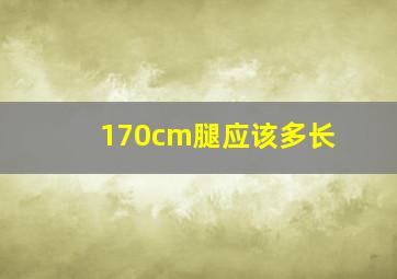 170cm腿应该多长