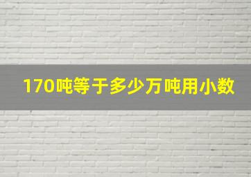 170吨等于多少万吨用小数