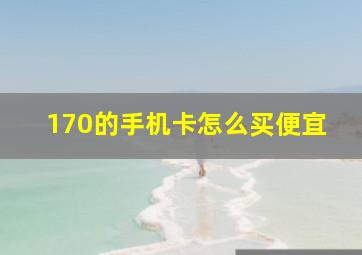 170的手机卡怎么买便宜