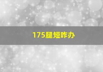 175腿短咋办