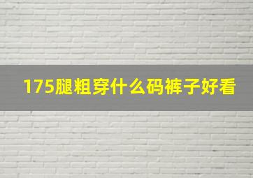 175腿粗穿什么码裤子好看