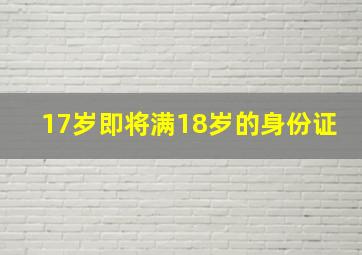 17岁即将满18岁的身份证