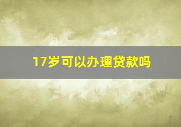 17岁可以办理贷款吗