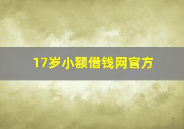 17岁小额借钱网官方