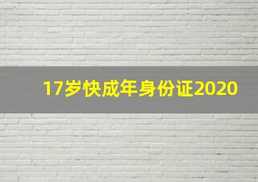 17岁快成年身份证2020