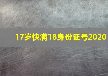 17岁快满18身份证号2020