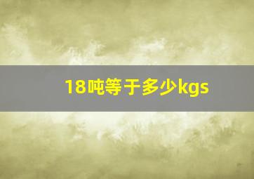 18吨等于多少kgs