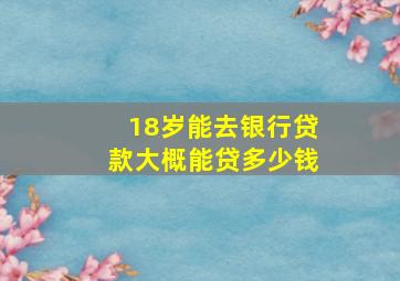 18岁能去银行贷款大概能贷多少钱