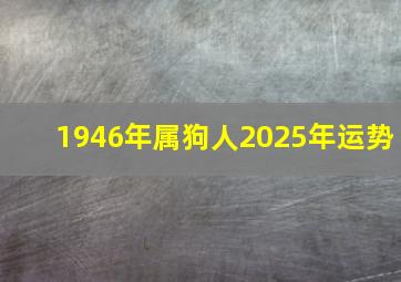 1946年属狗人2025年运势