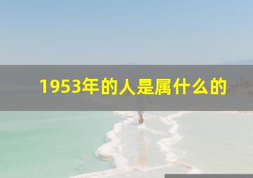 1953年的人是属什么的