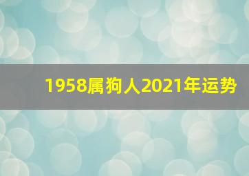 1958属狗人2021年运势