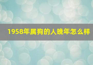 1958年属狗的人晚年怎么样