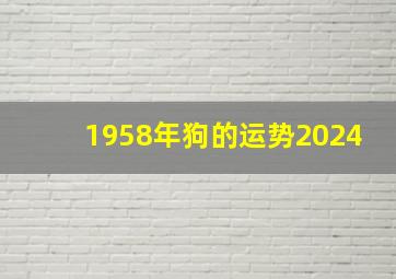 1958年狗的运势2024