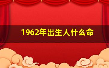 1962年出生人什么命