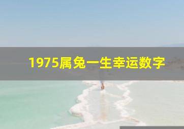 1975属兔一生幸运数字