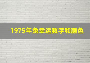 1975年兔幸运数字和颜色