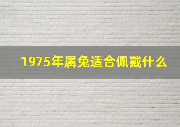 1975年属兔适合佩戴什么