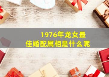 1976年龙女最佳婚配属相是什么呢