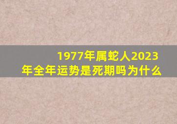 1977年属蛇人2023年全年运势是死期吗为什么