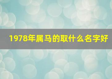 1978年属马的取什么名字好