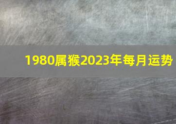 1980属猴2023年每月运势