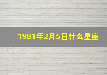 1981年2月5日什么星座