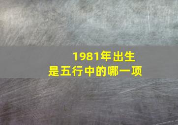 1981年出生是五行中的哪一项