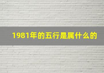 1981年的五行是属什么的