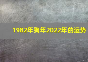 1982年狗年2022年的运势