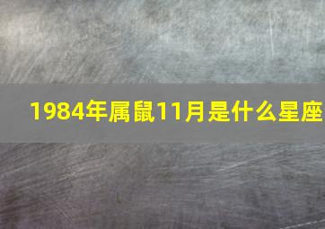 1984年属鼠11月是什么星座