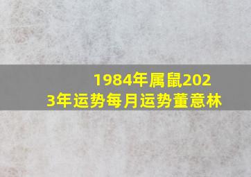 1984年属鼠2023年运势每月运势董意林