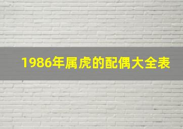 1986年属虎的配偶大全表