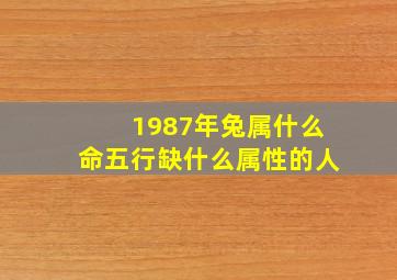 1987年兔属什么命五行缺什么属性的人